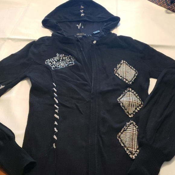 Peppe Peluso Black and Gray Hooded Jacket - Picture 2 of 8